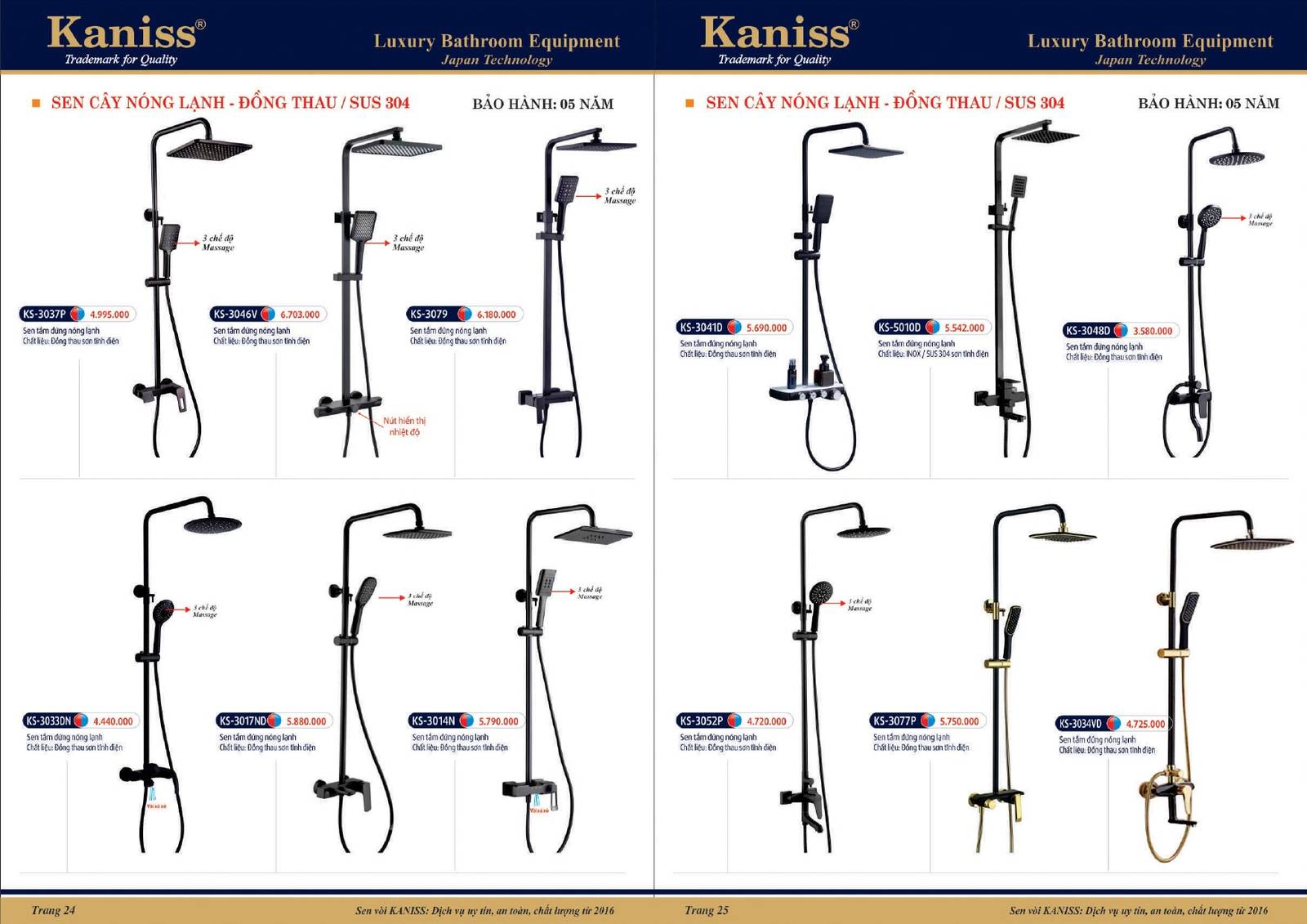 Catalogue và Bảng giá Thiết bị vệ sinh KANISS mới nhất /Page 13
